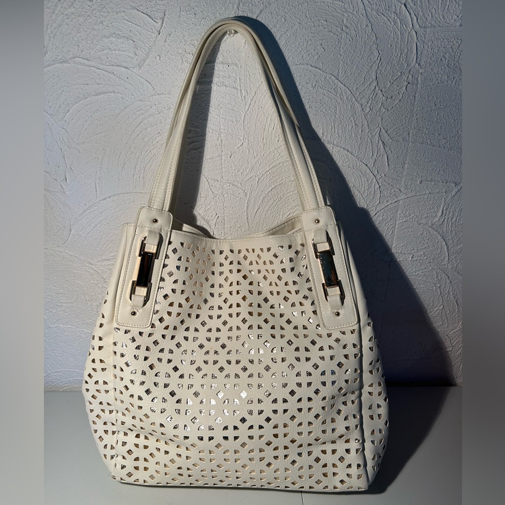 Big Buddha Ivory & Gold Large Satchel